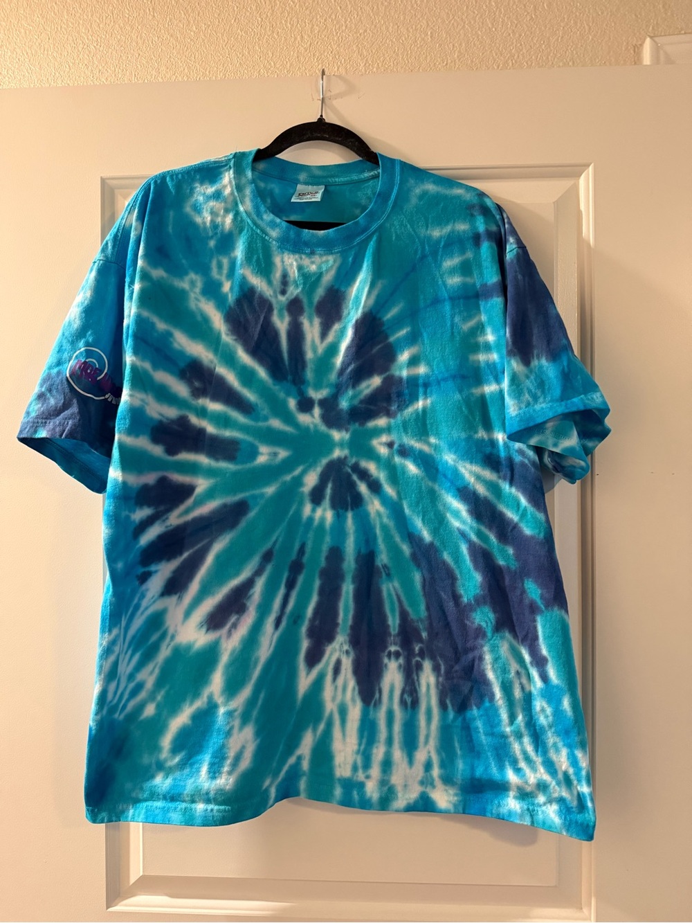 Anvil Blue Tie-Dye Spiral Short-Sleeve Tee